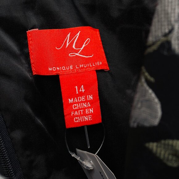 ML Monique Lhuillier Midnight Floral Jacquard Maxi Dress - Picture 9 of 11